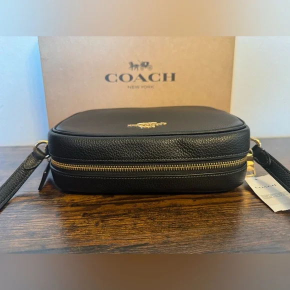 NWT Coach Jamie Black Leather Camera Crossbody bag - Picture 6 of 11